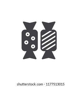 Halloween Candies vector icon. filled flat sign for mobile concept and web design. Sweets solid icon. Symbol, logo illustration. Pixel perfect vector graphics