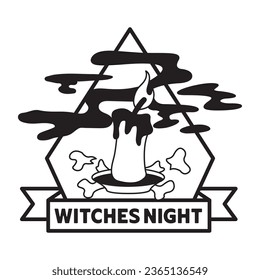Halloween candle badges design good for social media content, print base application and merchandise.
