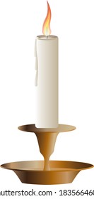 Halloween candle with a candlestick for additional decoration
