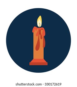 
Halloween Candle Colored Vector Icon
