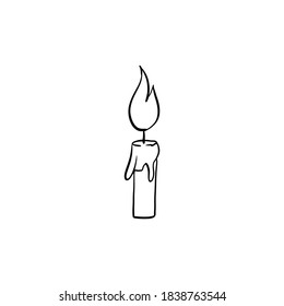 Elemento doodle de velas de Halloween. Ilustración vectorial aislada para el diseño de las vacaciones de octubre