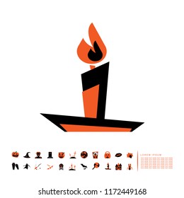 Halloween candle flat design