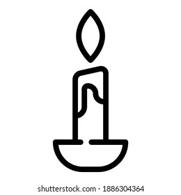 Halloween Candle Flat Icon Isolated On White Background