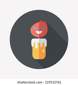 halloween candle flat icon with long shadow,eps10