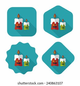 Halloween candle flat icon with long shadow, eps10
