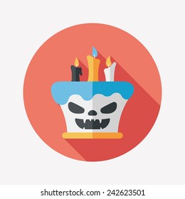 Halloween candle flat icon with long shadow,eps10