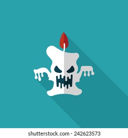 Halloween candle flat icon with long shadow,eps10