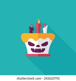 Halloween candle flat icon with long shadow,eps10