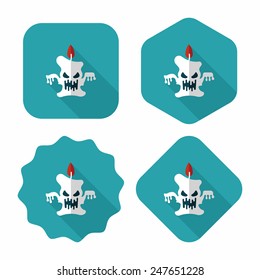 Halloween candle flat icon with long shadow,eps10