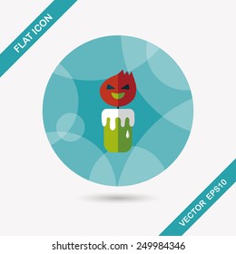 halloween candle flat icon with long shadow,eps10