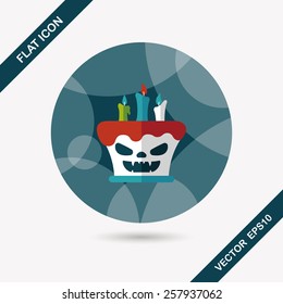 Halloween candle flat icon with long shadow,eps10
