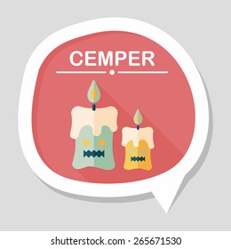 Halloween candle flat icon with long shadow,eps10