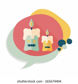 Halloween candle flat icon with long shadow,eps10