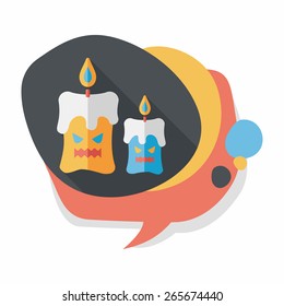 Halloween candle flat icon with long shadow,eps10