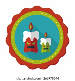 Halloween candle flat icon with long shadow,eps10