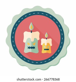 Halloween candle flat icon with long shadow,eps10
