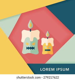 Halloween candle flat icon with long shadow,eps10