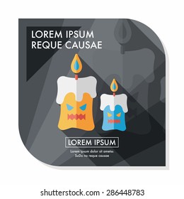 Halloween candle flat icon with long shadow,eps10