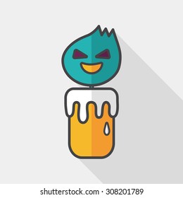 halloween candle flat icon with long shadow,eps10