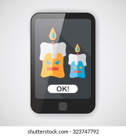 Halloween candle flat icon with long shadow,eps10