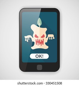 Halloween candle flat icon with long shadow,eps10