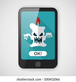 Halloween candle flat icon with long shadow,eps10