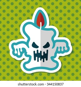 Halloween candle flat icon with long shadow,eps10