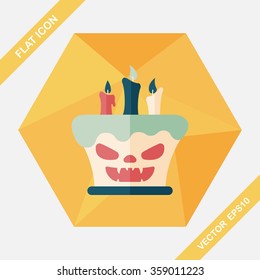 Halloween candle flat icon with long shadow,eps10