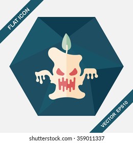 Halloween candle flat icon with long shadow,eps10