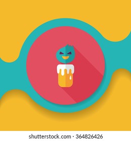 halloween candle flat icon with long shadow,eps10
