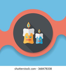 Halloween candle flat icon with long shadow,eps10