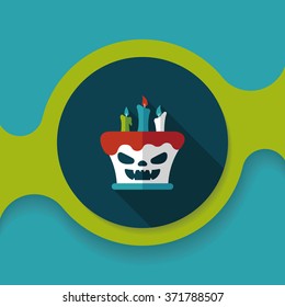 Halloween candle flat icon with long shadow,eps10