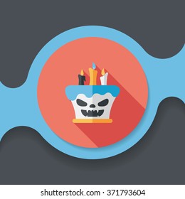 Halloween candle flat icon with long shadow,eps10