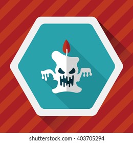 Halloween candle flat icon with long shadow,eps10