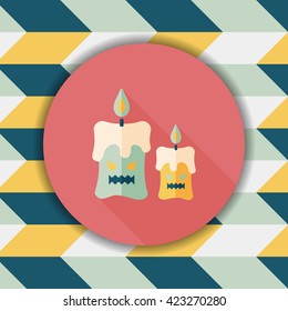 Halloween candle flat icon with long shadow,eps10