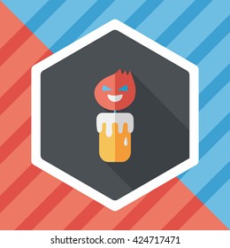 halloween candle flat icon with long shadow,eps10