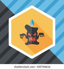 Halloween candle flat icon with long shadow,eps10