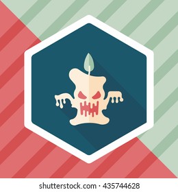 Halloween candle flat icon with long shadow,eps10