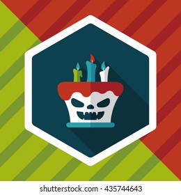 Halloween candle flat icon with long shadow,eps10