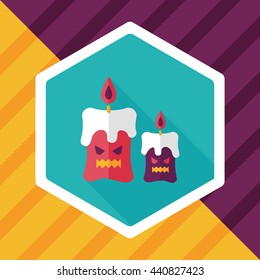 Halloween candle flat icon with long shadow,eps10