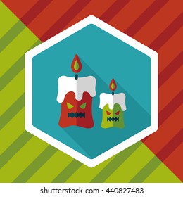 Halloween candle flat icon with long shadow,eps10