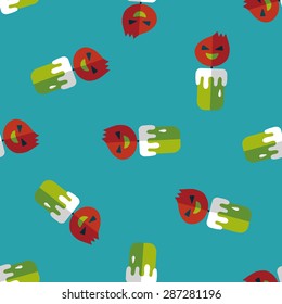 halloween candle flat icon,eps10 seamless pattern background