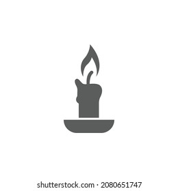 Halloween Candle Icon Black and White Vector Graphic