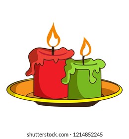 Halloween candle icon. Cartoon set of halloween candle vector icon for web design