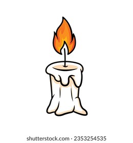 halloween candle illustration design element