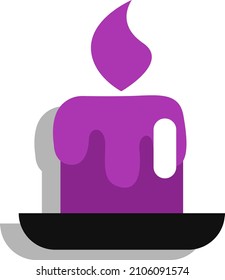 Halloween candle, illustration, vector on a white background.