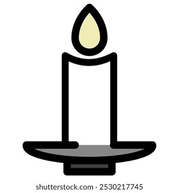 Halloween candle light - flat halloween icon symbol