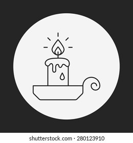 halloween candle line icon