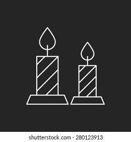 halloween candle line icon