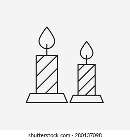 halloween candle line icon